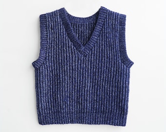 Knitting Ribbed V-neck Vest Pattern: Timeless Pullover
