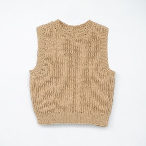 Knitting ribbed vest pattern, Easy knitting vest sweater, Timeless vest pattern, Beginner knitting vest sweater, Top knitting pattern