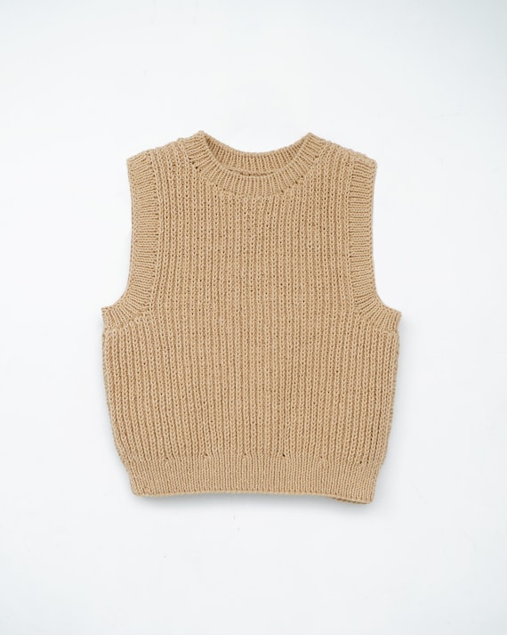 Knitting Ribbed Vest Pattern, Easy Knitting Vest Sweater, Timeless