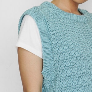Crochet ribbed vest pattern, Crochet sweater pattern, Easy crochet vest pattern, Star stitch pullover, Modern crochet vest pattern image 3