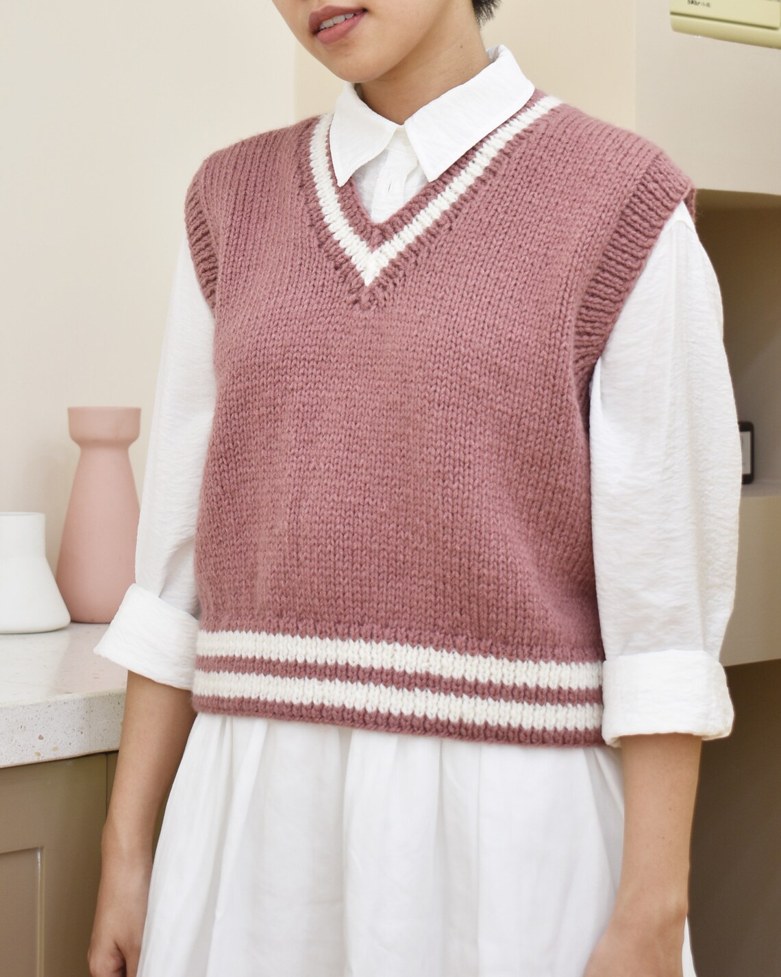 Knitting cropped vest pattern Knitting sweater sweater Easy Etsy