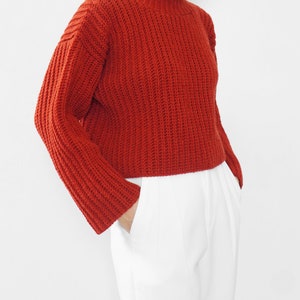 Crochet sweater pattern, Easy crochet sweater pattern, Chunky sweater pattern, Side split sweater, Modern cozy pullover, Easy crochet jumper image 6