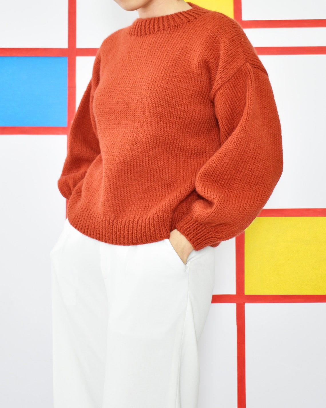 Easy Knitting Sweater Pattern Knitting Pullover Sweater Etsy