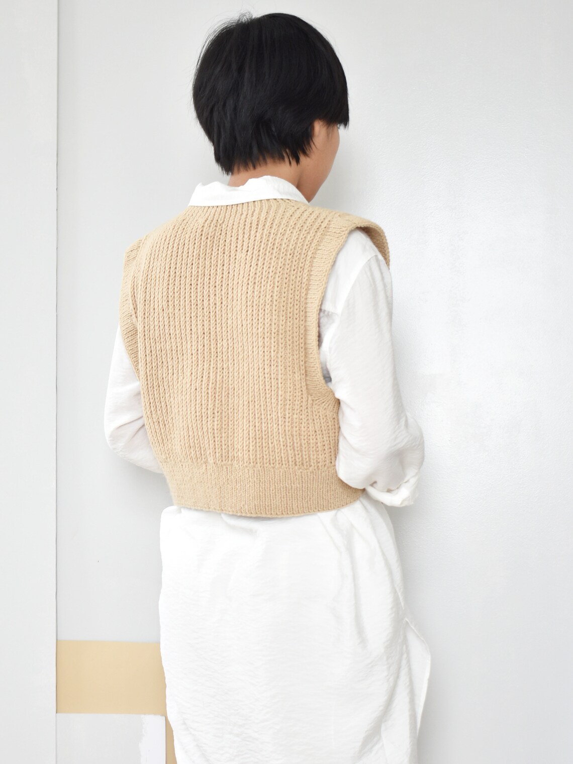 Shaker Rib Knitting Cropped Vest Pattern: Easy Shaker Rib Knit (PDF Pattern) - Etsy