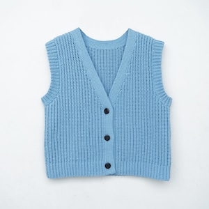 Crochet ribbed vest pattern, Crochet modern sweater pattern, Easy crochet vest pattern, V-neck vest, Crochet button vest pattern