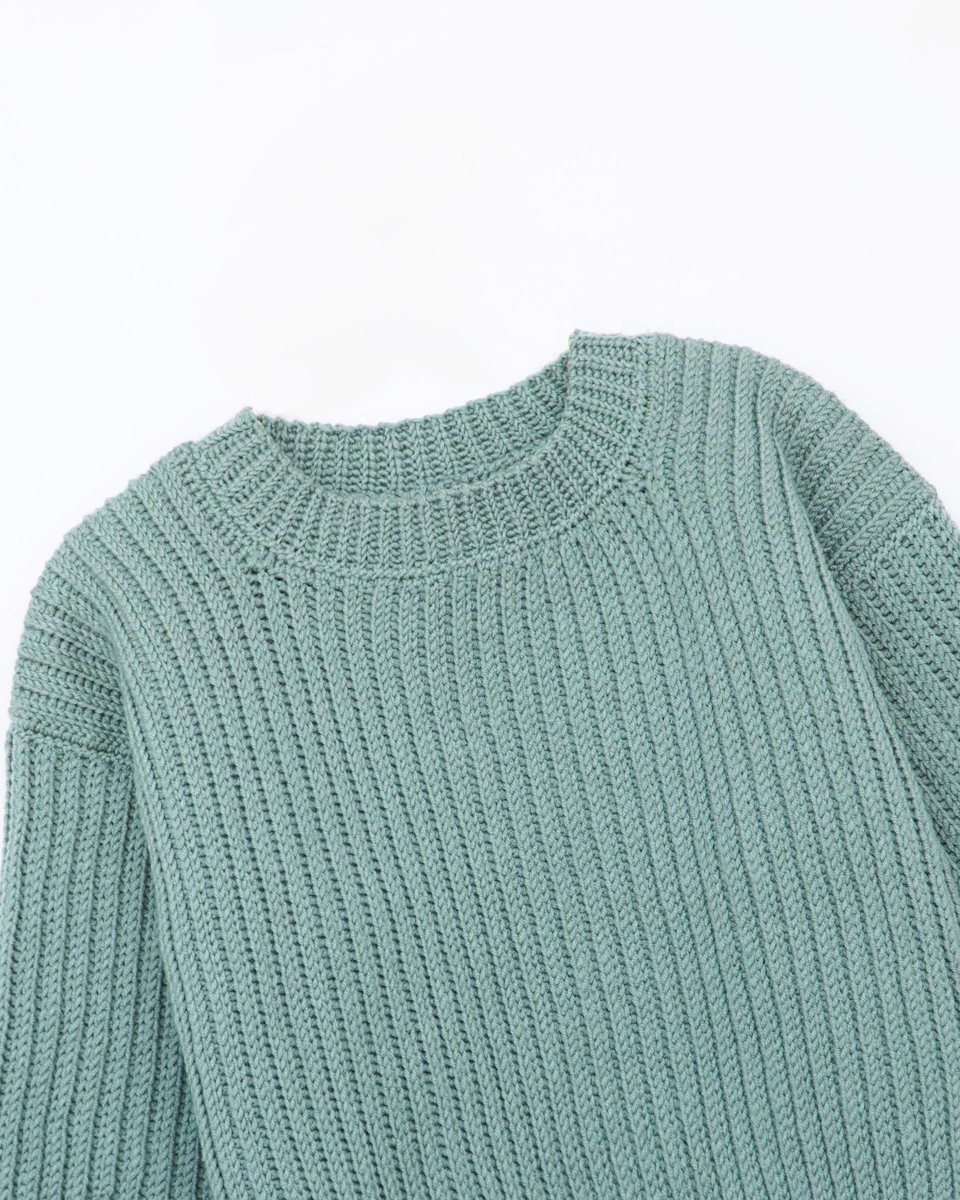 Crochet 2x2 Ribbed Sweater Pattern, Easy Crewneck Pullover 