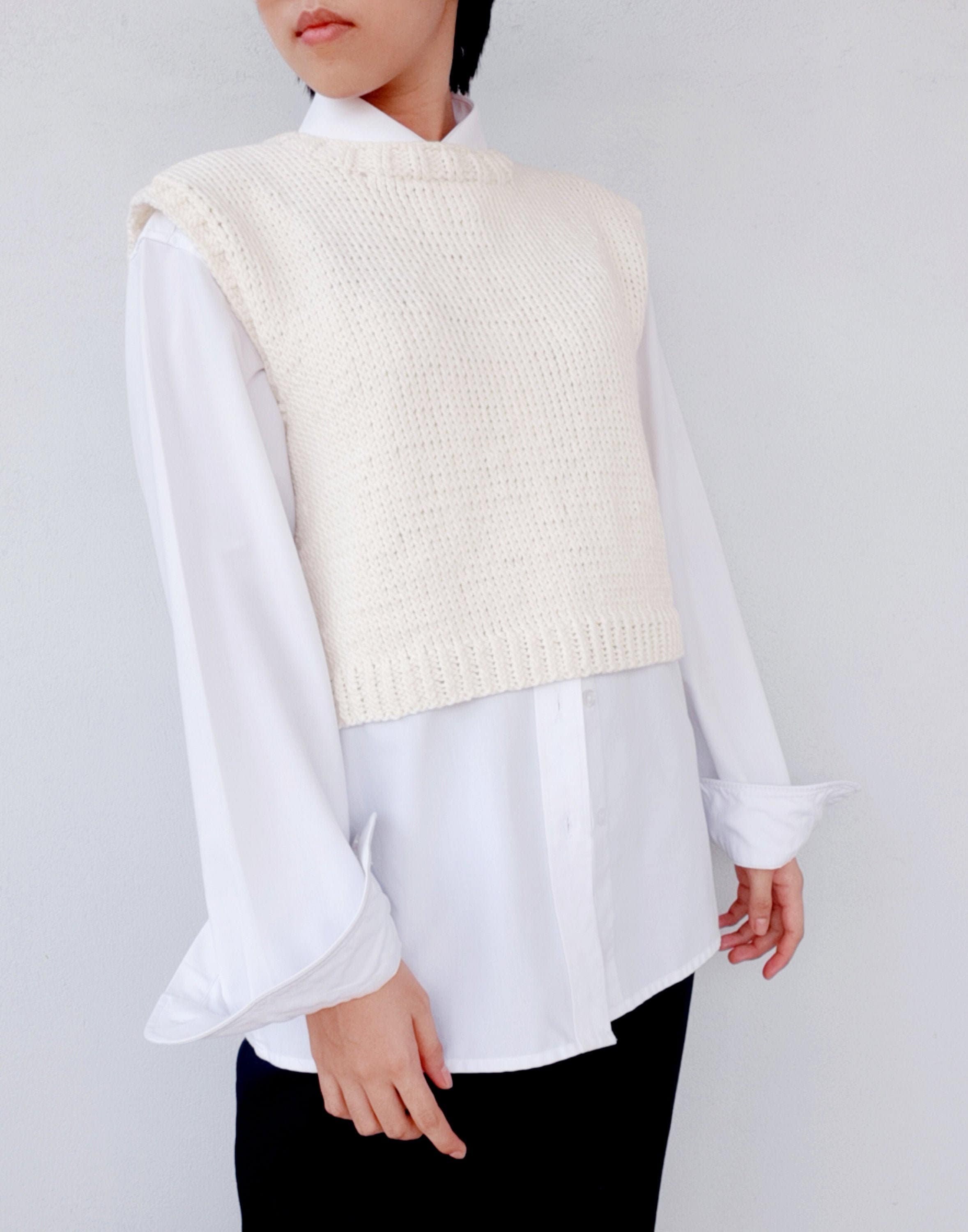 Knitting sweater pattern, Knitting pullover sweater, Easy Knit vest p…