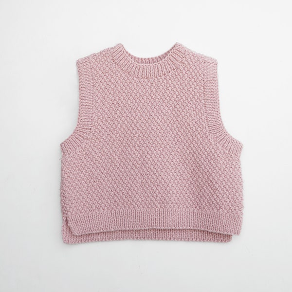 Knitting side split vest pattern, Easy knitting vest sweater, Timeless vest pattern, Beginner knitting vest sweater, Top knitting pattern