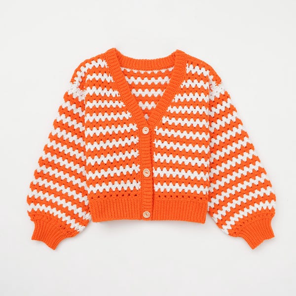 Crochet Granny Cardigan Pattern: Easy V-Neck Sweater (PDF Pattern)