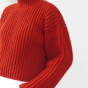 Crochet sweater pattern, Easy crochet sweater pattern, Chunky sweater pattern, Side split sweater, Modern cozy pullover, Easy crochet jumper image 3