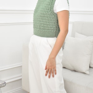 Knitting vest pattern, Easy knitting vest sweater, Easy knit vest pattern, Beginner knitting vest sweater, Top knitting pattern image 2