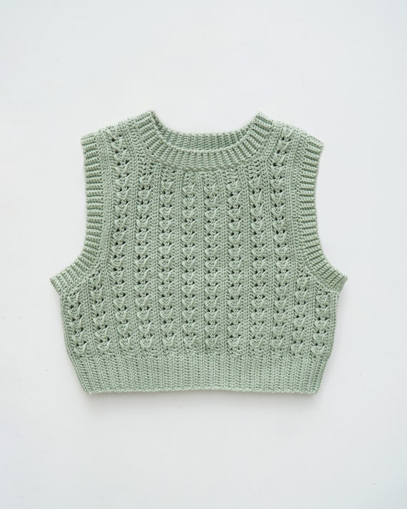 Crochet Cropped Vest Pattern, Crochet Ribbed Vest Pattern