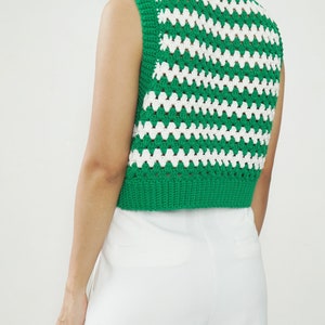 Modern crochet vest pattern, Striped vest pattern, Crochet granny sweater pattern, Easy crochet vest pattern, Crochet modern pullover image 4