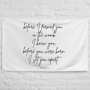 Bible Verse Nursery Wall Flag, Christian Nursery Art, Bible Verse Wall Decor, Christian Wall Art, Wall art for baby room, Nursery quote