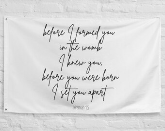 Bible Verse Nursery Wall Flag, Christian Nursery Art, Bible Verse Wall Decor, Christian Wall Art, Wall art for baby room, Nursery quote
