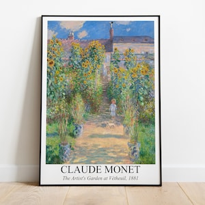 The Artist&#39;s Garden at Vétheuil, Claude Monet Print | Impressionist Painting | Landscape Print | Printable Wall Art | Digital Download