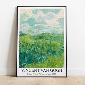 Green Wheat Fields, Auvers,  Vincent Van Gogh | Impressionist Painting | Landscape Print | Printable Wall Art | Digital Download