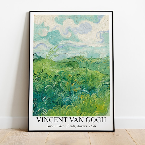 Green Wheat Fields, Auvers,  Vincent Van Gogh | Impressionist Painting | Landscape Print | Printable Wall Art | Digital Download