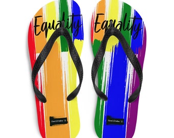 gay pride flip flops