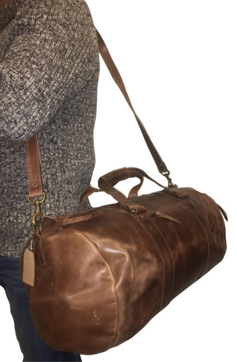 Premium Leather Duffle Bag Etsy