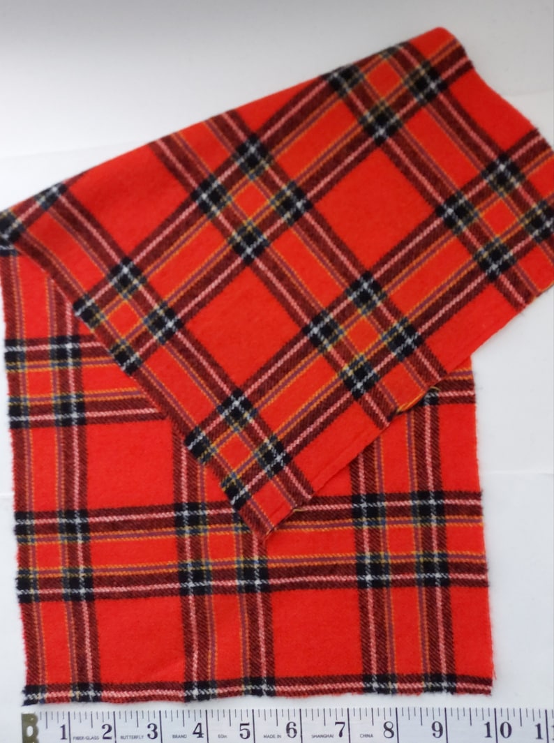 Ready to use in your Christmas craft projects Select by color and pattern Priced per piece. Red Wool Plaid Fabric Washed /& fulled