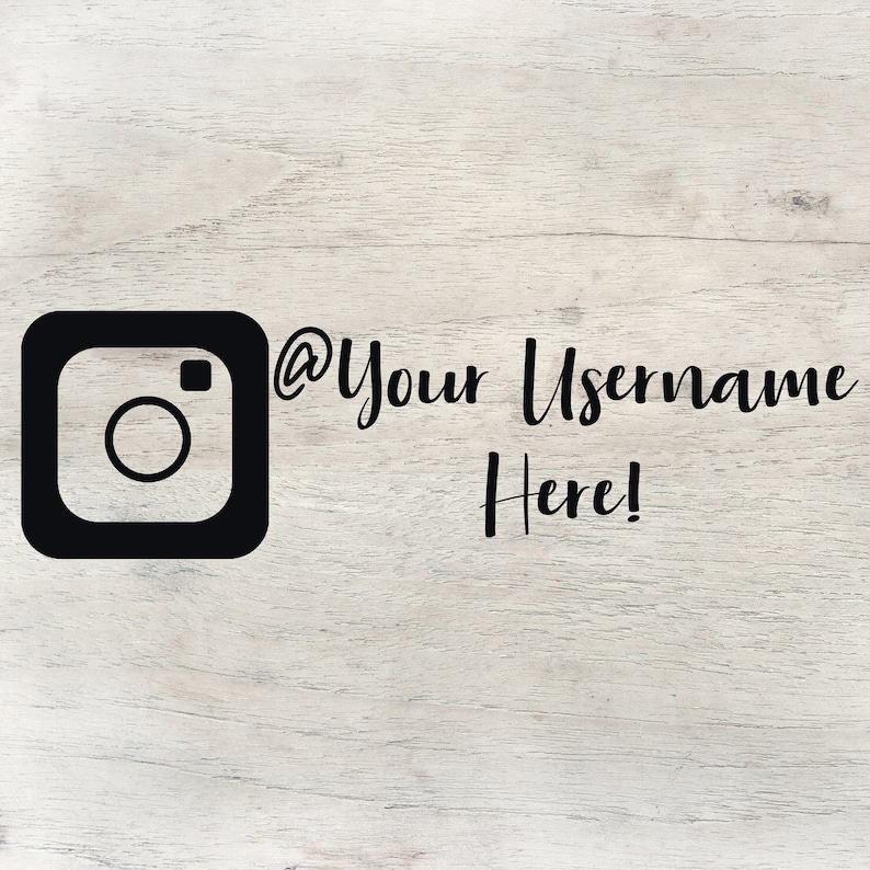 Instagram Logo With Your Username Custom Vinyl Decal Bumper Etsy