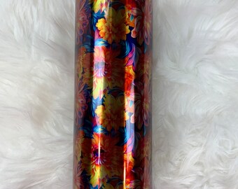 Edelstahlbecher mit Blumenmuster (887 ml), Reisebecher mit Blumenmuster, großer Isolierbecher