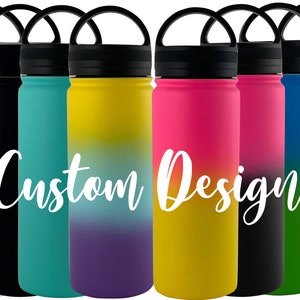 100% Personalized Customized Insulated Water Bottle 18oz 32oz 40oz Single Multi-Color Custom Design Yeti Hyrdoflask
