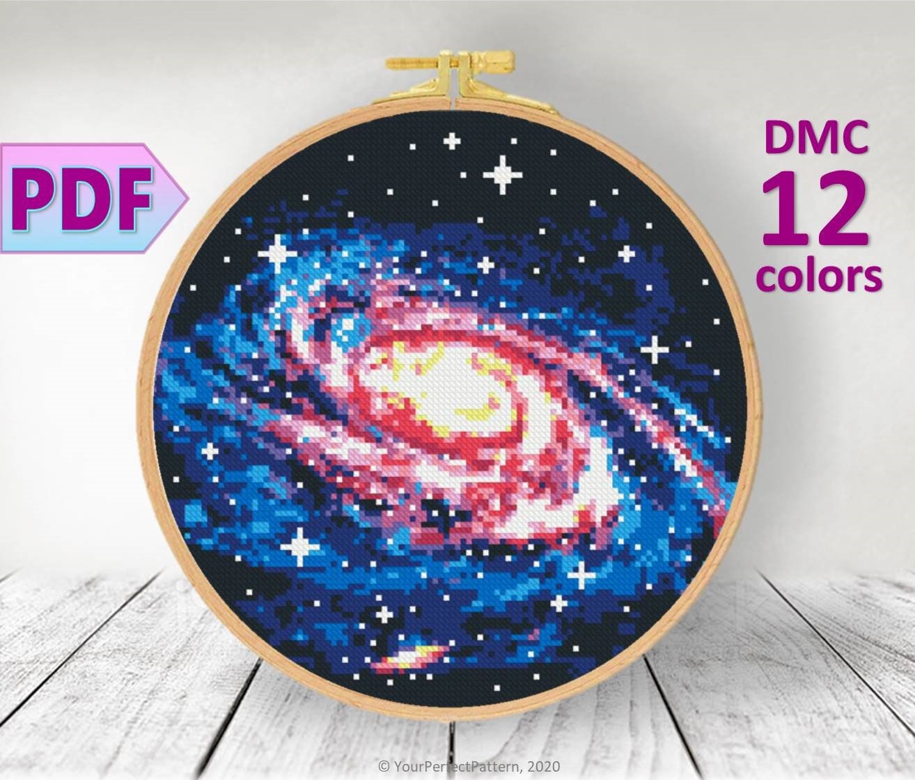 Galaxy cross stitch pattern Cosmos modern xstitch pattern | Etsy