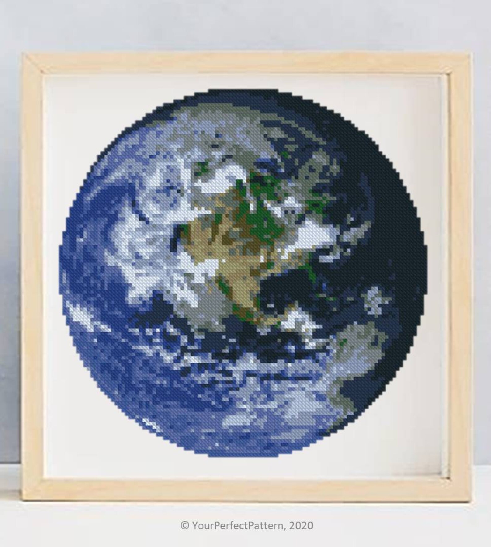 Earth cross stitch pattern modern xstitch pattern Space Etsy