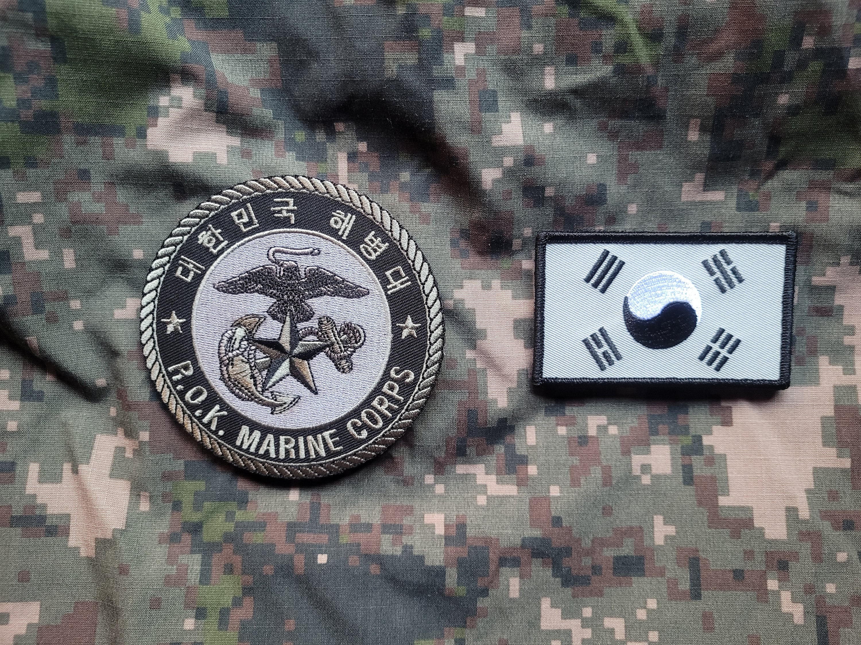 Us Rok Patch Republic of Korea (ROK) Low Visibility Marine Corps & Flag Morale Patch ...