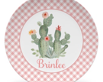 Cactus Plate, Cactus Mealtime Set, Plate, Bowl, Mug, Placemat, Cactus gift, Flowers