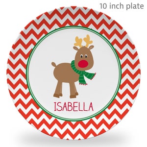 Reindeer Plate, keepsake or daily use plate, reindeer gift, Holiday, Christmas, child&#39;s gift, toddler plate
