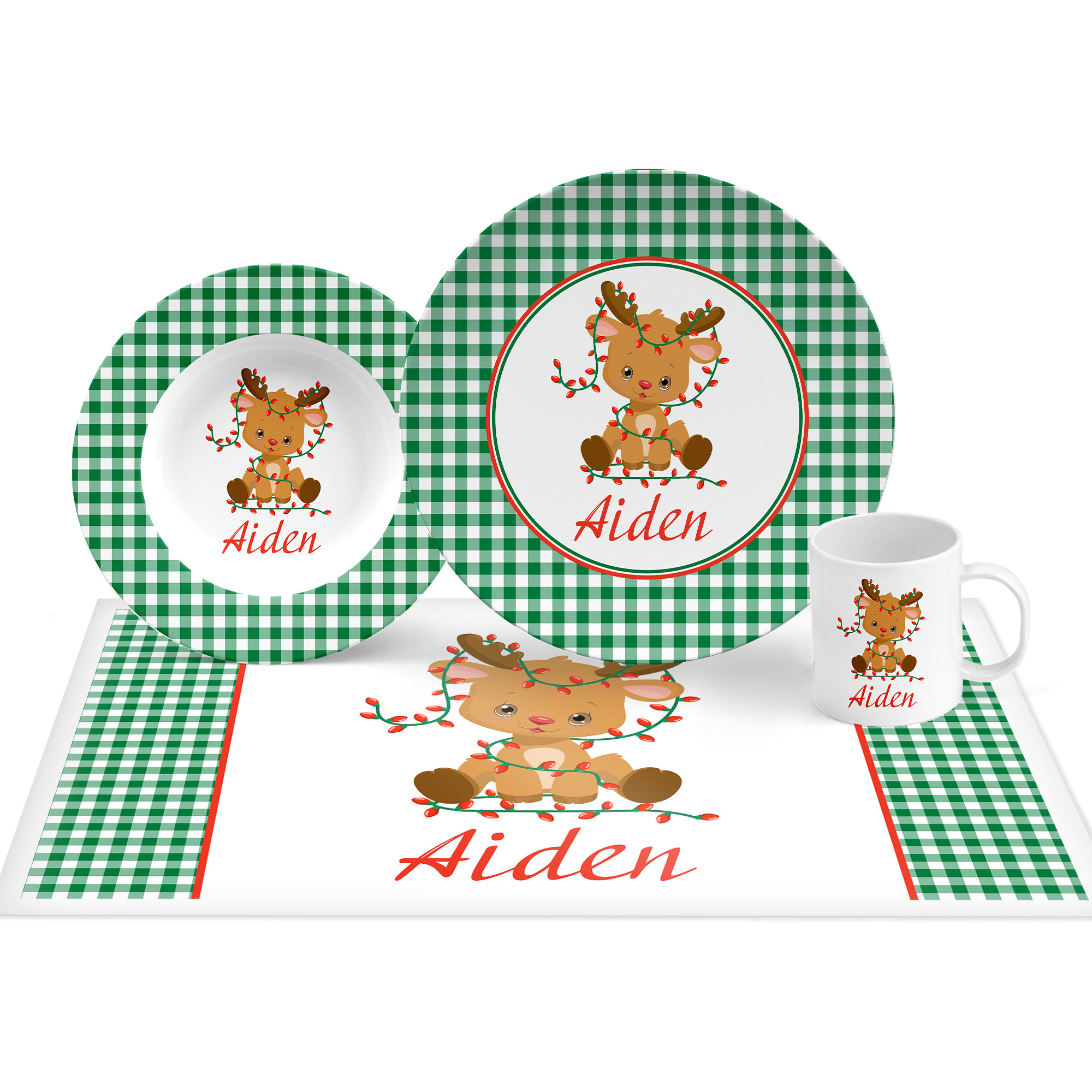 Christmas Reindeer Kid's Plate Set Keepsake plate plate Etsy