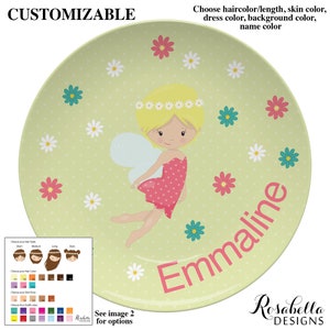 Fairy Plate in your choice of colors platefairy gift plate girl gift