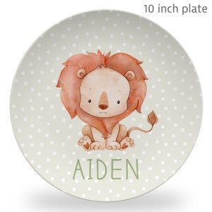 Lion Plate safari animal personalized name plate toddler gift lion baby gift
