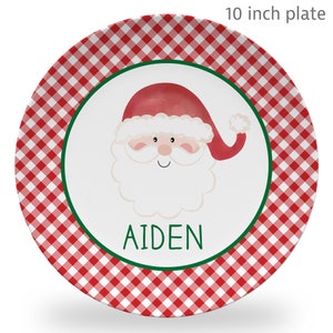 Santa Plate, keepsake or daily use plate, santa claus plate, Holiday, santa, child&#39;s gift, toddler plate