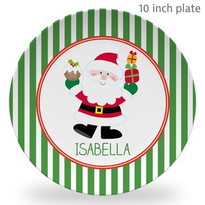 Santa Plate, keepsake or daily use plate, santa claus plate, Holiday, santa, child&#39;s gift, toddler plate
