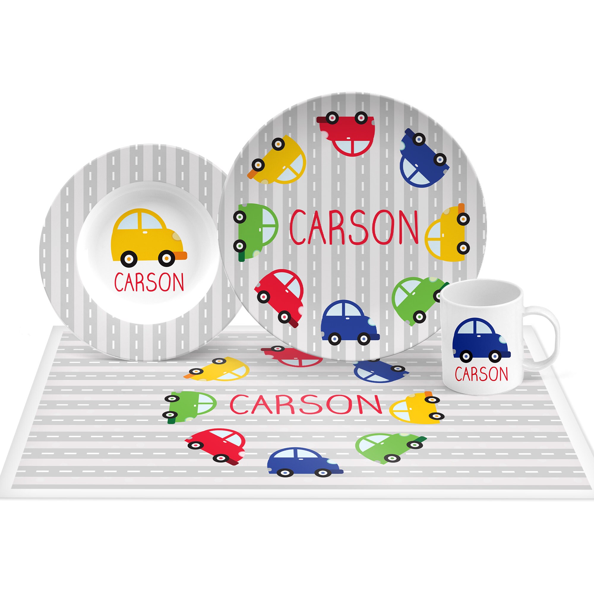 Cars Plate Personalized Plate Set with cars keepsake quality Etsy