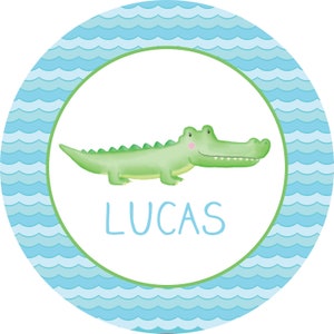 Personalized Alligator Plate Boy Plate with name crocodile boy gift safari animalsafari