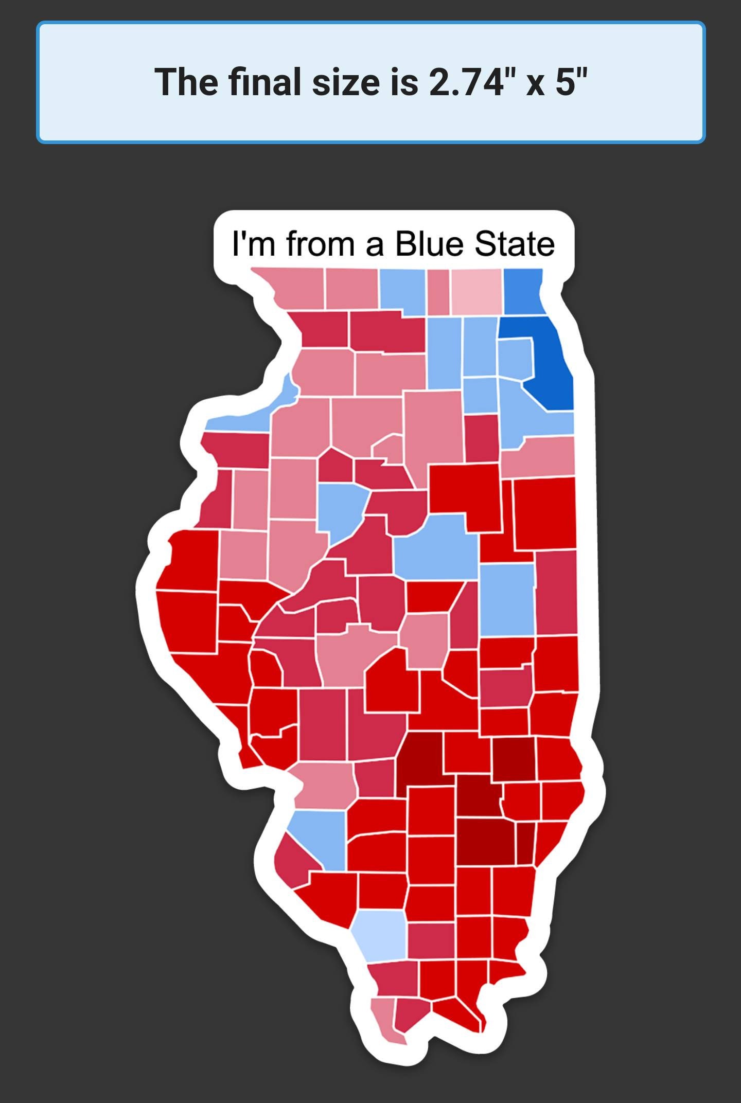 IllinoisI'm from a blue state Car Decal 2020 Election Etsy