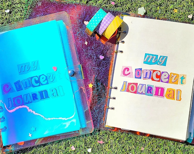 Concert Journal A5 Holographic Binder | Concert Planner | Memory Book | Ticket Stub Scrapbook | Keepsake Organizer | Live Music Recap