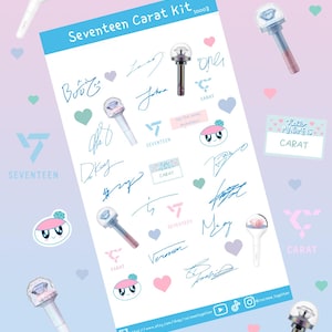 Zeventien karaats KPop-stickervel | Bulletjournaal | Planner | Notitieboek | Decoratiestickers | Polco | Schattig | Kawaii |