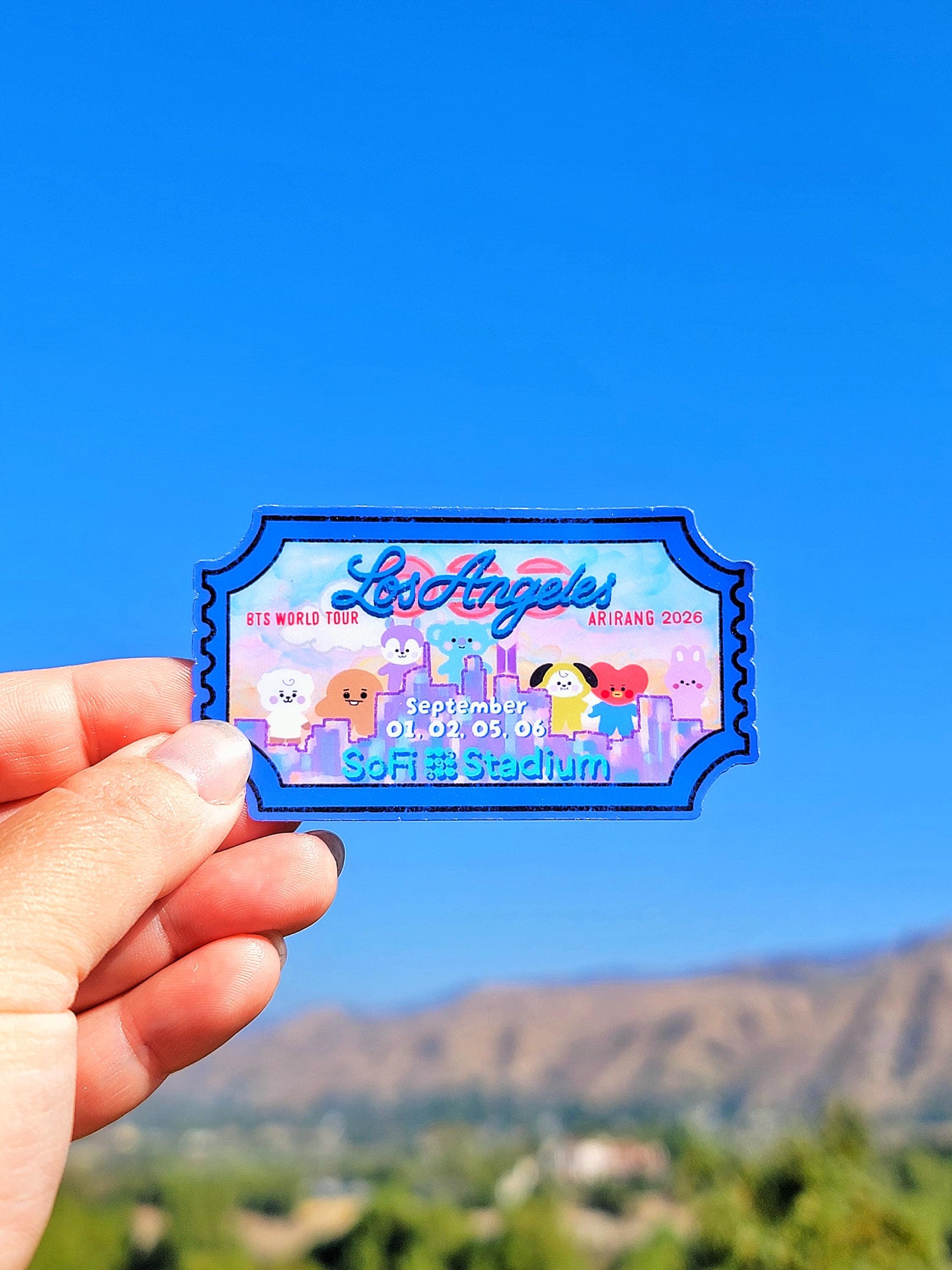 BTS World Tour ARIRANG Los Angeles Die Cut Sticker Magnet | BT21