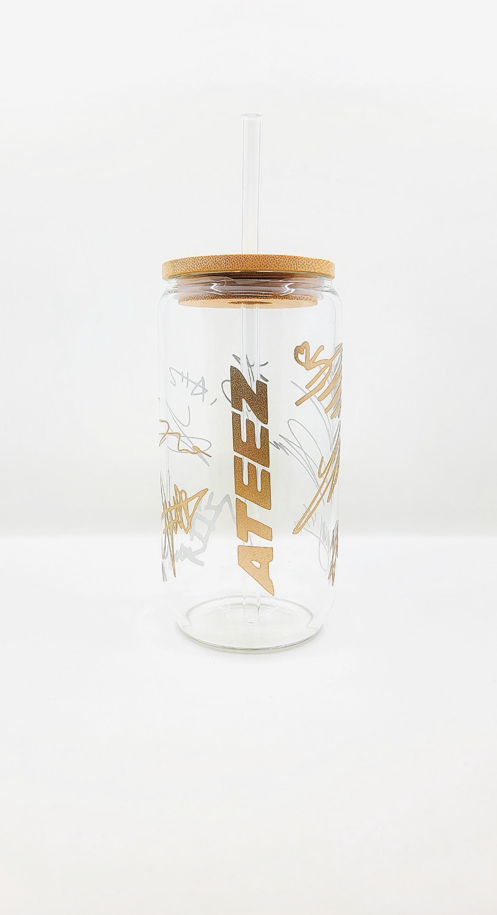 Buy Coolife Floral Glass Can - 16oz Can Shaped Drinking Glass W/ Bamboo Lid Straw - Beer Can Glass, Iced Coffee Cup, Glass Tumbler For Coffee, Juice, Soda, Soft Drinks - Valentines