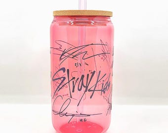 Stray Kids Signature Glass Tumbler | SKZ Kpop Beer Can Cup
