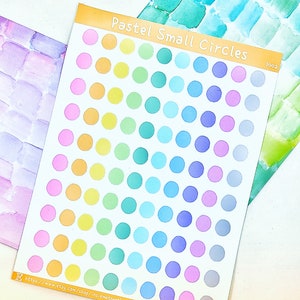 Autocollants Ronds Petit Cercle | Bullet Journal | Agenda | Carnet de notes | Stickers déco | Polco | Mignon | Kawaii | Pastel