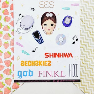 Hoja de pegatinas de K-Pop de los 90/ Bullet Journal/ Planificador/ Cuaderno/ Pegatinas decorativas/ Polco/ Lindo/ Kawaii/
