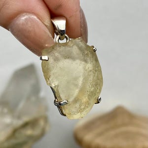 Libyan Desert Glass in Sterling Silver Pendant