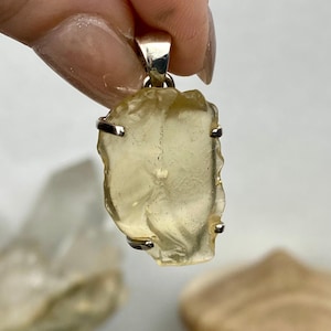 Libyan Desert Glass in Sterling Silver Pendant